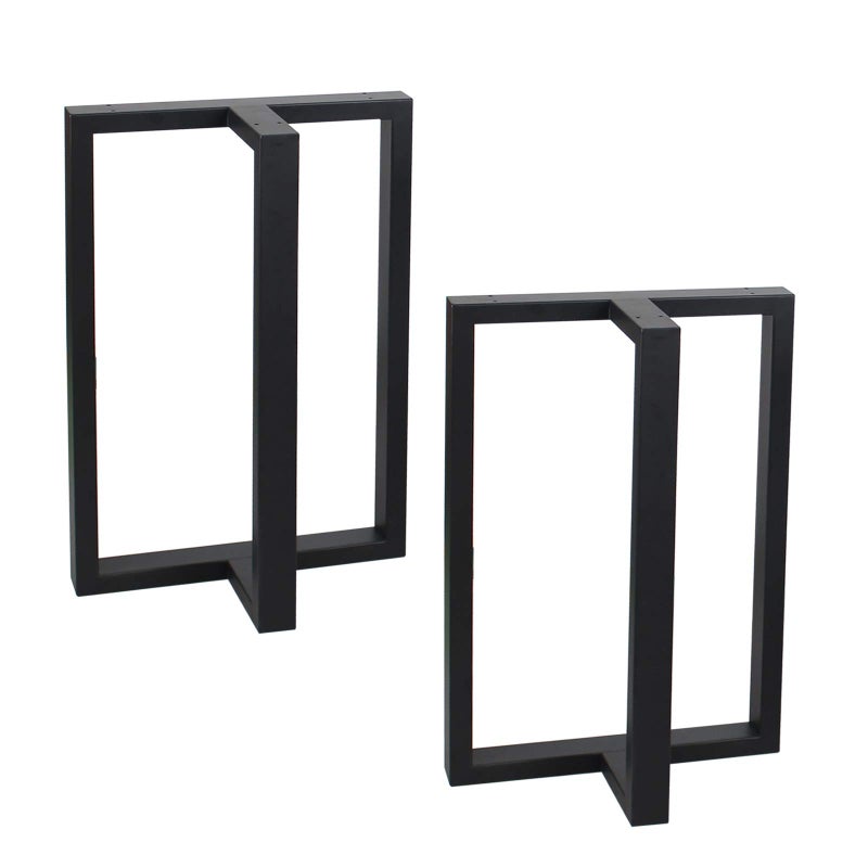 MBQQ Furniture Legs 28â€Height 17.7â€Wide Rustic Decory T Shape Table Legs,Heavy Duty Metal Desk Legs,Dining Table Legs,Industrial Modern, DIY Iron Bench Legs - Image 5